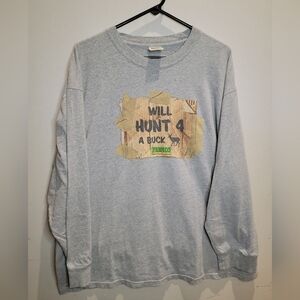 Primos Hunting Calls T Shirt Mens XL Gray Crew Neck Long Sleeve Cotton Top